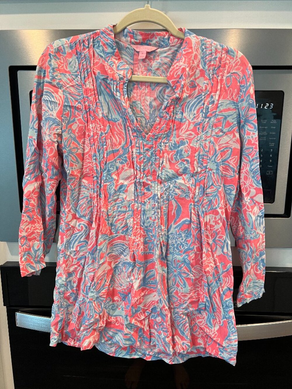 Lilly Pulitzer Pleated Popover Blouse | Size Medium